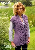 Knitting Pattern - Wendy 5699 - Pampas Mega Chunky - Waistcoat & Neck Warmer